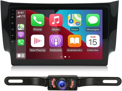 Double Din Car Stereo for Nissan Sylphy 2012-2018 10 Inch HD Touch Screen Android 13 Car Audio Multimedia Receiver with for CarPlay Android Auto GPS Radio Navigation Bluetooth Camera - 2+32G in Kuwait