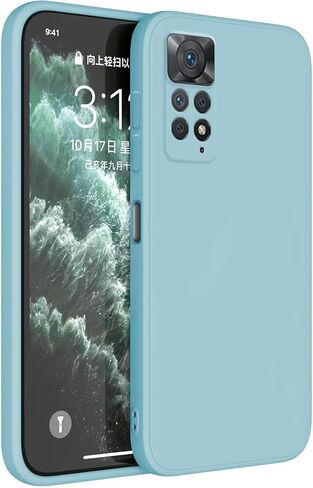 حافظة سيليكون من مادة TPU متوافقة مع Redmi Note 11 Pro (4G) / 11 Pro 5G / 12 Pro (4G) / 11E Pro (6.67 بوصة)، حافظة غطاء - سماوي فاتح in Kuwait