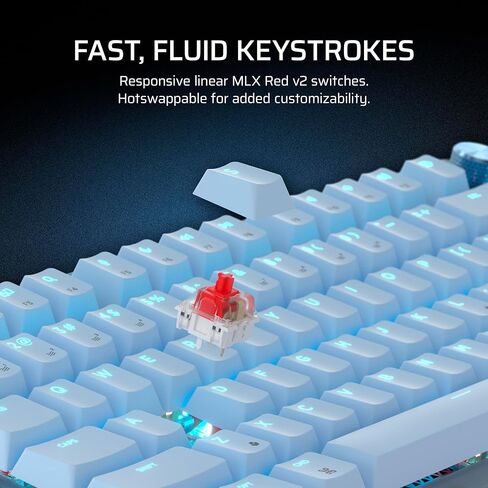 لوحة مفاتيح الألعاب الميكانيكية Corsair K65 Plus اللاسلكية بنسبة 75% RGB القابلة للتبديل السريع لأجهزة Mac وiPad - مفاتيح خطية MLX Red v2 مشحمة مسبقًا - تخطيط QWERTY NA - أبيض ثلجي (متجدد) in Kuwait