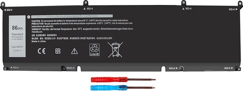 بطارية كمبيوتر محمول 86Wh 69KF2 لجهاز Dell XPS 15 9500 9510 9520 Precision 5550 5560 5570 Alienware M15 M17 R3 R4، G15 5510 5511 5515 5520 5521، G7 7500، Inspiron 7510 7610 P87F P91F P45E p100f 70N2F. in Kuwait