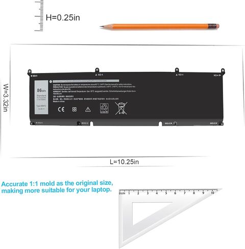 بطارية كمبيوتر محمول 86Wh 69KF2 لجهاز Dell XPS 15 9500 9510 9520 Precision 5550 5560 5570 Alienware M15 M17 R3 R4، G15 5510 5511 5515 5520 5521، G7 7500، Inspiron 7510 7610 P87F P91F P45E p100f 70N2F. in Kuwait