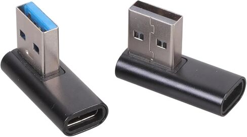 of 2Pcs USB C Female to a Male Angled Adapter with 90 Degree for Computer Tablet Angled a to C Connector in Kuwait