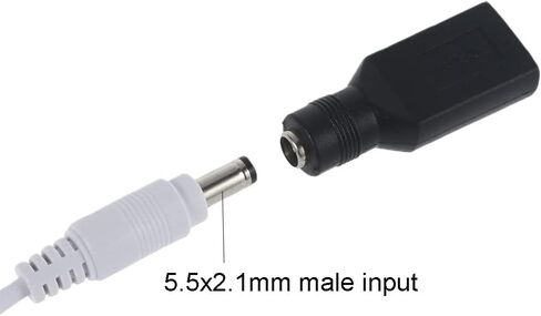 USB 2.0 أنثى إلى 5.5x2.1 مللي متر محول برميل المقابس الطاقة لشحن الأجهزة الإلكترونية مع أو USB برميل المقابس الطاقة in Kuwait
