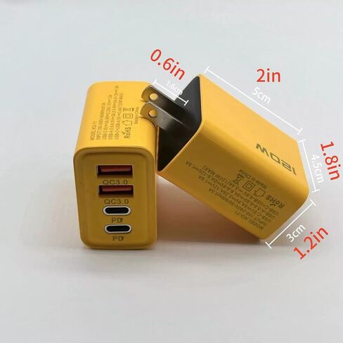 2PCS 120W Double PD Fast Charger with Type-C & QC3.0 Ports Support PD Charging Protocol 5V 2A Charging Adapter in Kuwait