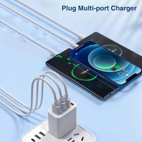 مجموعة شاحن USB بيضاء مكونة من 3 قطع، شاحن حائط USB بمنفذ 4 أمبير مع حماية متعددة، كتلة شحن USB عالمية للهواتف الذكية والمزيد من أجهزة USB in Kuwait