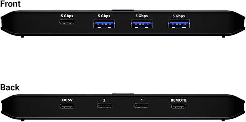 ATEN Essentials US5324 2 x 4 USB 3.2 Gen 1 Sharing Switch، مشاركة 4 أجهزة USB طرفية بين أجهزة الكمبيوتر USB-A وUSB-C، 5 جيجابت في الثانية، مفتاح سريع، مدمج، محدد المنافذ عن بعد، Windows، macOS، MacBook، الكمبيوتر الشخصي in Kuwait