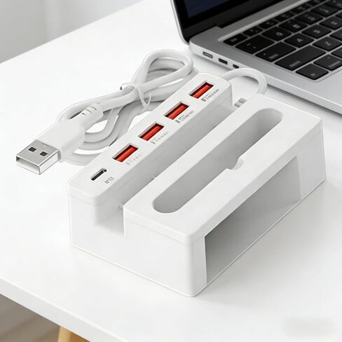 1Pcs 5-Port USB Hub Multi Port Expander Adapter, USB Splitter Converter for Laptop PC Computer Desktop, Box Packed in Kuwait