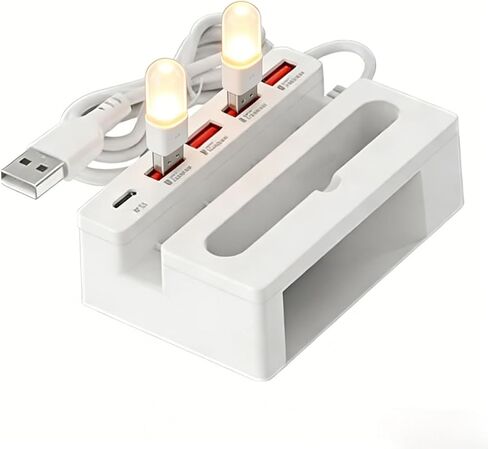 1Pcs 5-Port USB Hub Multi Port Expander Adapter, USB Splitter Converter for Laptop PC Computer Desktop, Box Packed in Kuwait