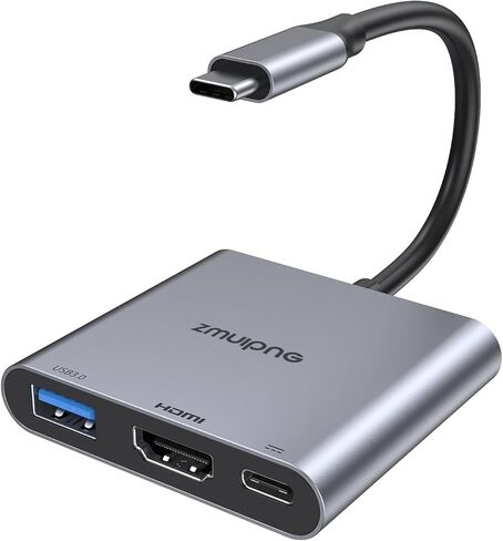 محول USB C إلى HDMI 4K USB من النوع C Hub محول متعدد المنافذ AV مع 100 وات PD، منفذ USBA 3.0 لجهاز MacBook Pro MacBook Air 2019/2018 iPad Pro 2019 in Kuwait