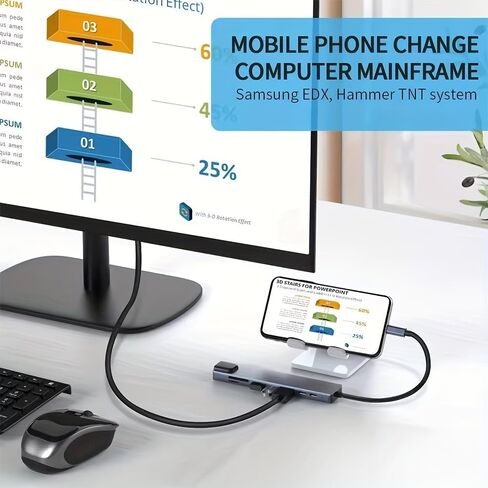 موزع USB C 8 في 1 من النوع C مع قاعدة توصيل Thunderbolt 3 بدقة 4K لجهاز MacBook Air M1 وIpad Pro، يتميز بتوافق RJ45 وHDTV (8 في 1) in Kuwait