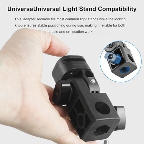 Light Stand Adapter, Camera Mount Adapter with Universal 1/4 Screw Thread and 180 Degree Tilt, Cold Shoe Design, for Light Stands Cameras Video Lights Photography in Kuwait