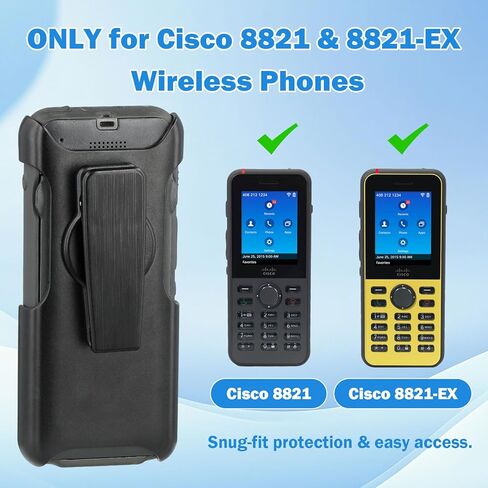 Phone Holster Case for Cisco 8821/8821-EX | 360° Rotating Belt Clip, No-Removal Access, Durable for Healthcare/IT/Retail/Industrial Workers in Saudi Arabia