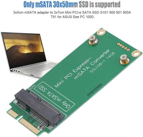 بطاقة محول mSATA إلى SATAs Mini PCIe - لجهاز ASUS Eee PC 900/901/900A/1000، محول SSD 30x50 مم، ترقية الكمبيوتر المحمول التوصيل والتشغيل in Kuwait