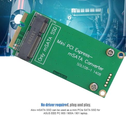 بطاقة محول mSATA إلى SATAs Mini PCIe - لجهاز ASUS Eee PC 900/901/900A/1000، محول SSD 30x50 مم، ترقية الكمبيوتر المحمول التوصيل والتشغيل in Kuwait