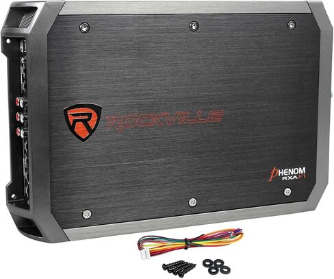 Rockville RV69.4A Bundle: Pair 6x9 in 1000W/220W RMS 4-Way Car Speakers, Pair RV5.3A 5.25 in 600W/100W RMS 3-Way Car Speakers, RXA-F1 1600W Peak 4 Channel Amplifier, RWK42 4 Gauge Amp Kit, 6-Items in Kuwait