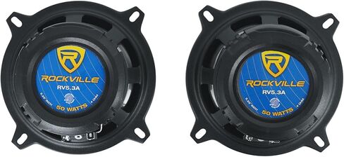 Rockville RV69.4A Bundle: Pair 6x9 in 1000W/220W RMS 4-Way Car Speakers, Pair RV5.3A 5.25 in 600W/100W RMS 3-Way Car Speakers, RXA-F1 1600W Peak 4 Channel Amplifier, RWK42 4 Gauge Amp Kit, 6-Items in Kuwait
