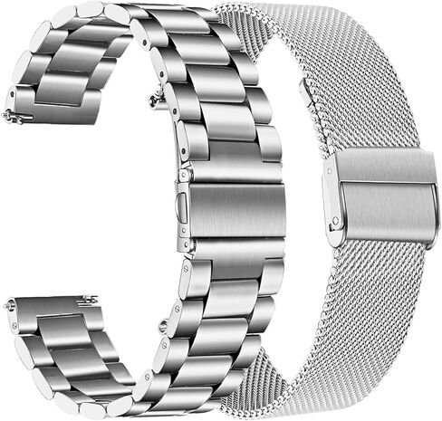 مجموعات أساور نسائية من Unoxiento لساعة Vivoactive 6 5 3 الذكية، سوار ساعة صلب من الفولاذ المقاوم للصدأ مقاس 20 مم + حزام شبكي لـ Garmin Venu Sq 2 / Forerunner 570 42 مم / Vivomove 3 Luxe Style Trend in Kuwait