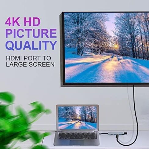 محور USB C، محول USB C 8 في 1 مع HDMI 4K، 100 وات PD، منفذ USB C، USB 3.0، RJ45 Ethernet، قارئ بطاقة SD/TF، ​​محطة إرساء متوافقة مع أجهزة الكمبيوتر المحمولة MacBook Pro/Air USB C وأجهزة أخرى من النوع C in Kuwait