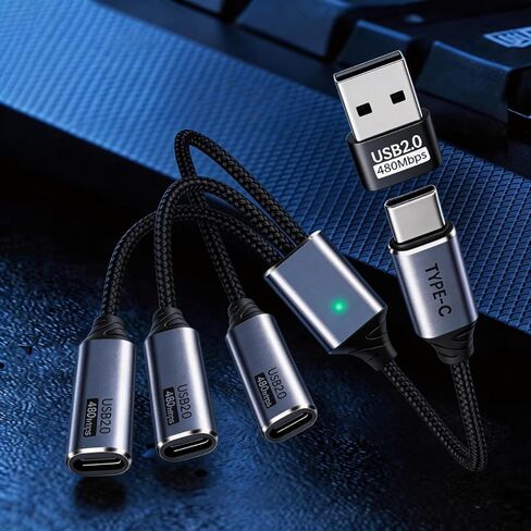 【3 في 1】 محول مقسم USB C Hub من النوع C مع نقل بيانات OTG عالي السرعة لقاعدة إرساء قارئ بطاقة محرك الفلاش المتوافقة مع iPhone 15/16/17 Pro Max MacBook Samsung Android الكمبيوتر المحمول in Kuwait