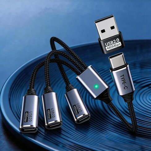 【3 في 1】 محول مقسم USB C Hub من النوع C مع نقل بيانات OTG عالي السرعة لقاعدة إرساء قارئ بطاقة محرك الفلاش المتوافقة مع iPhone 15/16/17 Pro Max MacBook Samsung Android الكمبيوتر المحمول in Kuwait