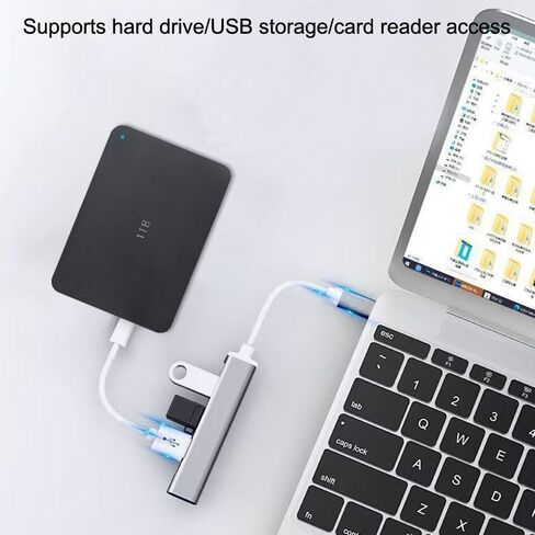 4-Port USB C Hub with USB 3.0/2.0, Multi-Port Type C Hub,Aluminum USB C Multiport Adapter for PC/Laptop/Keyboard/Mouse/Xbox/PS5/Flash Drive/Printer and More Devices in Kuwait