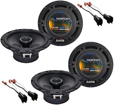 Harmony Audio HA-R65 متوافق مع سلسلة إيقاع ستيريو السيارة Jeep Cherokee 1997-2001 مقاس 6.5 بوصة بديلة لمكبرات الصوت والشوايات بقدرة 300 وات وحزام استبدال مكبر الصوت من المصنع HA-726512 in Kuwait
