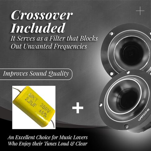 Warzone 2X WZ35TW 3.8-Inch Super Tweeter Speaker, 4 Ohm, 1700W Total Max Power, 104dB Sensitivity, Pen Diaphragm, Aluminum Voice Coil for Pro Car Audio (Pair) in Kuwait