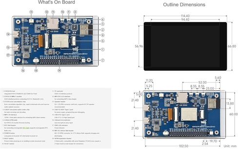 waveshare ESP32-P4-WIFI6 4.3inch LCD Development Board,480×800 Resolution 5-Point Capacitive Touch Display,Based on ESP32-P4 and ESP32-C6,Supports AI Speech Interaction in Kuwait