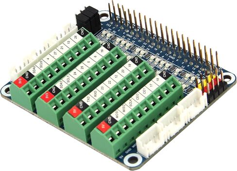 GPIO Terminal Block Breakout Board HAT with LED for Raspberry Pi 5/4B/3B+/3B/Pi Zero W/Zero 2 W in Kuwait
