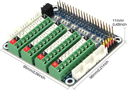 GPIO Terminal Block Breakout Board HAT with LED for Raspberry Pi 5/4B/3B+/3B/Pi Zero W/Zero 2 W in Kuwait