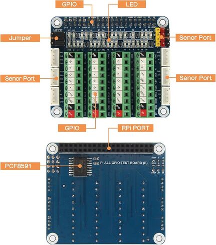 GPIO Terminal Block Breakout Board HAT with LED for Raspberry Pi 5/4B/3B+/3B/Pi Zero W/Zero 2 W in Kuwait