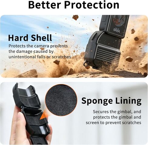 VRIG Protective Cover Case for DJI Osmo Pocket 4, AC-102 Hard Gimbal Lens Cap with Soft Lining & Filter Storage Slot, Quick Open/Close, Compatible with Pocket 3 / Xtra Muse in Kuwait