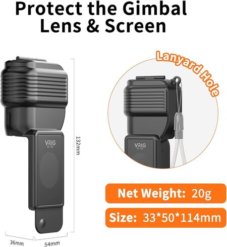 VRIG Protective Cover Case for DJI Osmo Pocket 4, AC-102 Hard Gimbal Lens Cap with Soft Lining & Filter Storage Slot, Quick Open/Close, Compatible with Pocket 3 / Xtra Muse in Kuwait