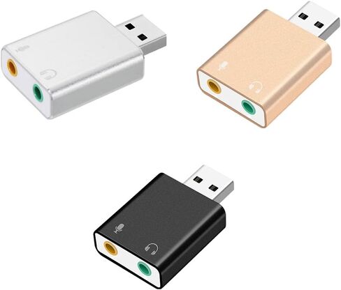 3.5mm Microphone to USB 2.0 Stereo O External Sound Card Adapter for PC USB Input 3.5mm Headphone in Kuwait