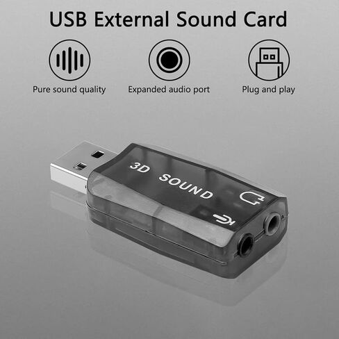 USB to 3.5mm Mic Microphone Adapter 3D Sound Card for Headset Stereo Converter in Kuwait