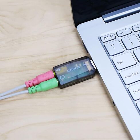 USB to 3.5mm Mic Microphone Adapter 3D Sound Card for Headset Stereo Converter in Kuwait