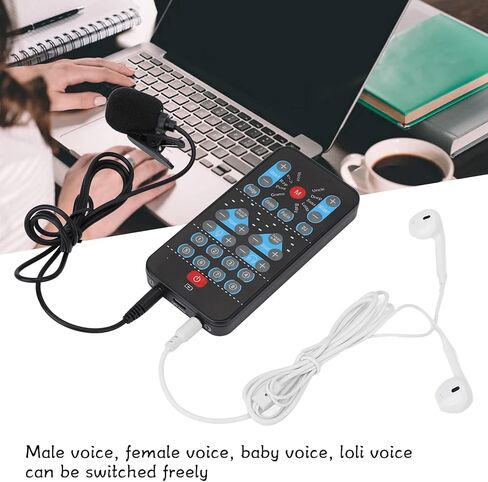 Yosoo Health Gear Mini Voice Changer، بطاقة صوت محمولة مع 8 تأثيرات، متوافقة مع الهاتف المحمول والكمبيوتر، للعيش والألعاب in Kuwait