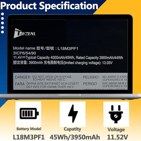 استبدال بطارية الكمبيوتر المحمول L18C3PF1 L18M3PF1 لجهاز Lenovo Ideapad L340-15IRH L340-17IRH سلسلة الألعاب 5B10T04975 5B10W67350 5B10T04976 5B10W67336 SB10W67243 11.52V 45Wh in Kuwait