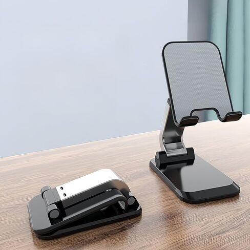 Folding Cell Phone Stand, Fully Adjustable Foldable Desktop Phone Holder Cradle Dock Compatible with Phone 16 15 14 13 12 11 Pro Xs Xs Max Xr X 8, Nintendo Switch, All Phones in Kuwait