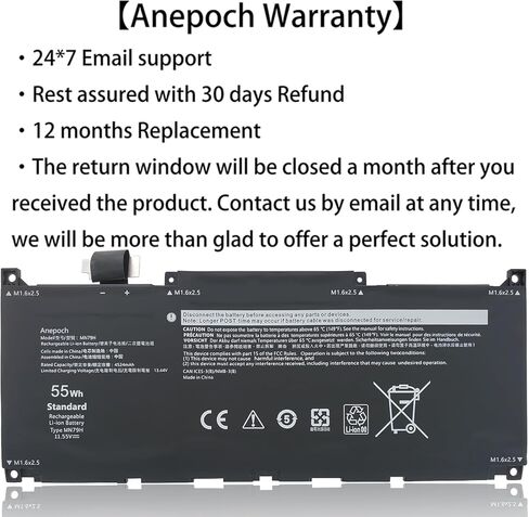 MN79H Laptop Battery Replacement for Dell XPS 13 Plus 9320 P151G i5 93204K XPS 9320 XPS9320 XPS9320-7523BLK-PUS XPS9320-7585SLV-PUS J7H5M 0J7H5M NXRKW 0NXRKW 0MN79H 11.55V 55Wh 4524mAh in Kuwait