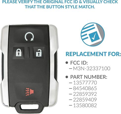 بديل Keyless2Go لجهاز التحكم عن بعد ذو 4 أزرار لجهاز GM M3N-32337100 13577770 84540865 - عبوتان in Kuwait