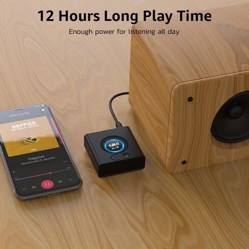1Mii Bluetooth Receiver for Home Stereo, Wireless AUX & RCA Adapter, Dual Device Pairing, 12H Playtime, Bass Boost, Bluetooth 5.1 Audio Adapter for Home & Car in Kuwait