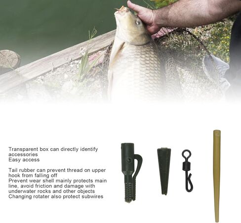 Carp Us Armour, Robust Carp Fishing Terminal Stapler Kit with Box, Prevent Tangling Sleeve, Rotater with Transparent Box for in Kuwait