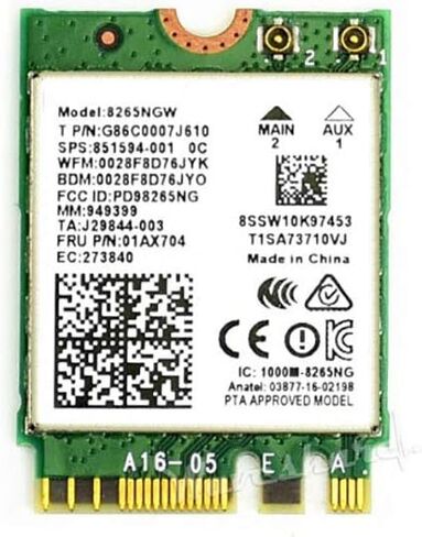 وحدة Coolwell Waveshare AC8265 اللاسلكية NIC لـ Jetson Nano(B01) على متن Intel 8265AC Chip 2.4G / 5G Hz Dual Band WiFi Bluetooth 4.2 IPEX Connector دعم Linux، Windows 10/8.1/8/7 in Kuwait
