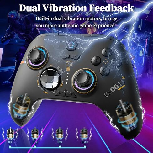 Hexamurby Wireless Controller for PC with 2.4G Adapter Receiver/RGB Light/Programmable/Turbo/Motion Sensor/Dual Vibration in Kuwait