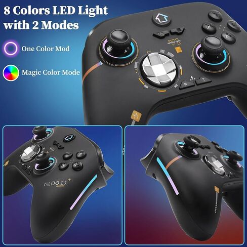 Hexamurby Wireless Controller for PC with 2.4G Adapter Receiver/RGB Light/Programmable/Turbo/Motion Sensor/Dual Vibration in Kuwait