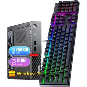 كمبيوتر مكتبي صغير Lenovo ThinkCentre M910q، Intel Core i5-6500T 2.5 جيجا هرتز، ذاكرة الوصول العشوائي 8 جيجا، 256 جيجا SSD، USB 3.0، DisplayPort، الماوس ولوحة المفاتيح، كمبيوتر صغير Windows 11 Home (متجدد) in Kuwait
