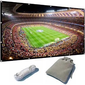 Large Projector Screen 250 Inch Portable 6:9 Foldable Thick Canvas,Double Sided Outdoor Movie Screen with 12M Rope and Storage Bag (250INCH) in Kuwait