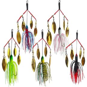 5Pcs Bass Spinner Baits, Spinner Baits for Bass Fishing Hard Metal Buzzbait High-Reflective Alabama Swimbait for Trout Salmon Pike in Kuwait
