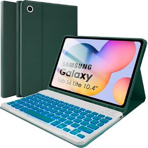 حافظة لوحة المفاتيح بإضاءة خلفية SOPPY لجهاز Samsung Galaxy Tab S6 Lite 10.4 بوصة 2024/2022/2020(SM-P620/P624/P610/P613/P615/P619)، قابلة لإعادة الشحن وقابلة للفصل لاسلكية S6 Lite، حافظة لوحة مفاتيح نحيفة، أخضر داكن in Kuwait